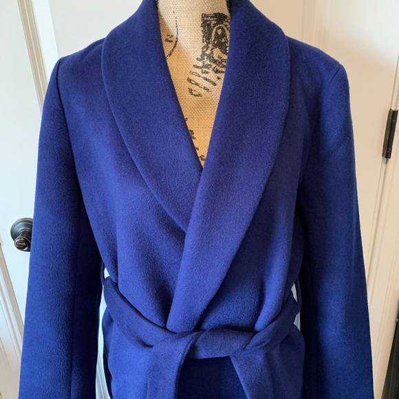 Madewell Shawl Collar Wrap Coat Night Sky, Size L - Picture 6 of 8